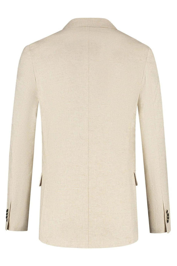 Pak pied-de-poule linnen-katoen beige