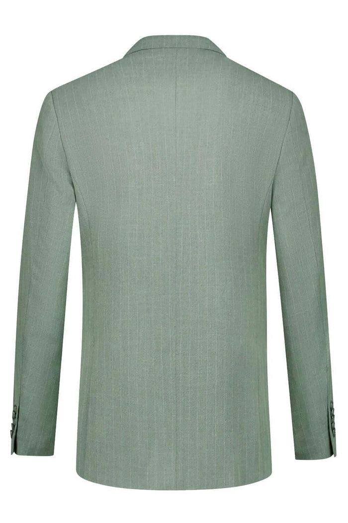 Pak pinstripe groen 3-delig achterzijde van het blazer