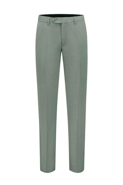 Pak pinstripe groen 3-delig - stijlvolle groene broek met pinstripe ontwerp, perfect voor formele gelegenheden.