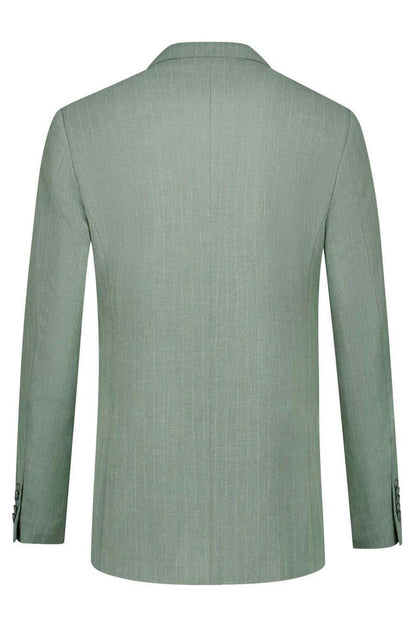 Pak pinstripe groen 3-delig achterzijde van het blazer