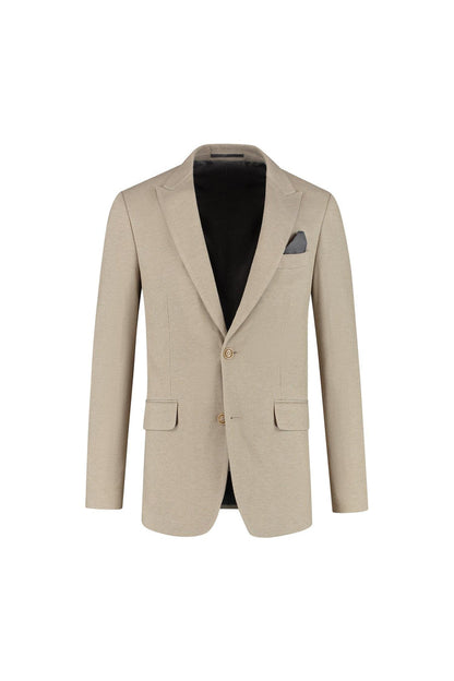 Pak stretch dune beige - beige stretchpak met nette afwerking, modern en stijlvol kostuumjacket