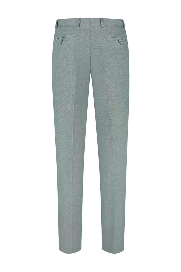 Pak stretch groen slim fit broek met comfortabele bewegingsvrijheid voor zakelijk en sociaal gebruik.