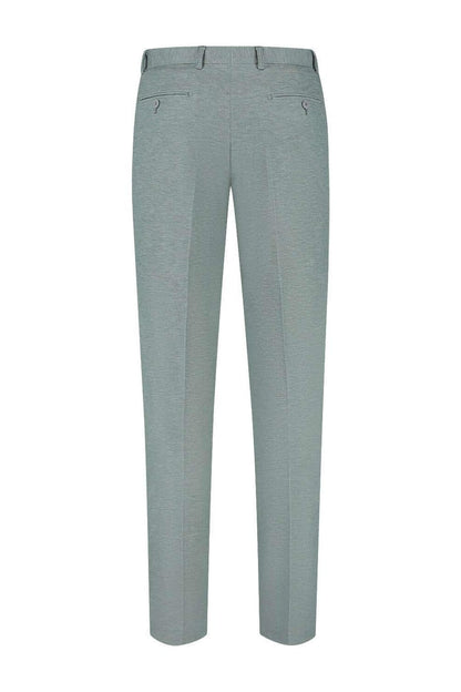 Pak stretch groen slim fit broek met comfortabele bewegingsvrijheid voor zakelijk en sociaal gebruik.