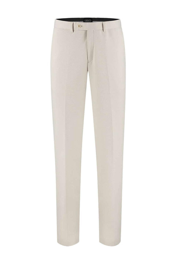 Pak Stretch Piqué Zand 2-delig - stijlvolle beige broek in premium stretch piqué-weefsel.