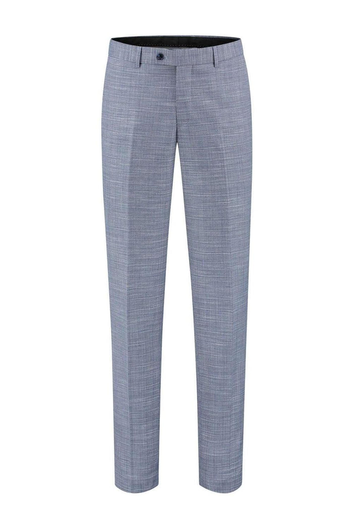 Pak structuur steenblauw 2-delig - stijlvolle, moderne broek voor een eigentijdse uitstraling.