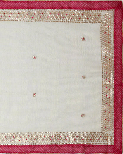 Pankhudi Jugnu Checks Gota Patti Pale Gray Saree