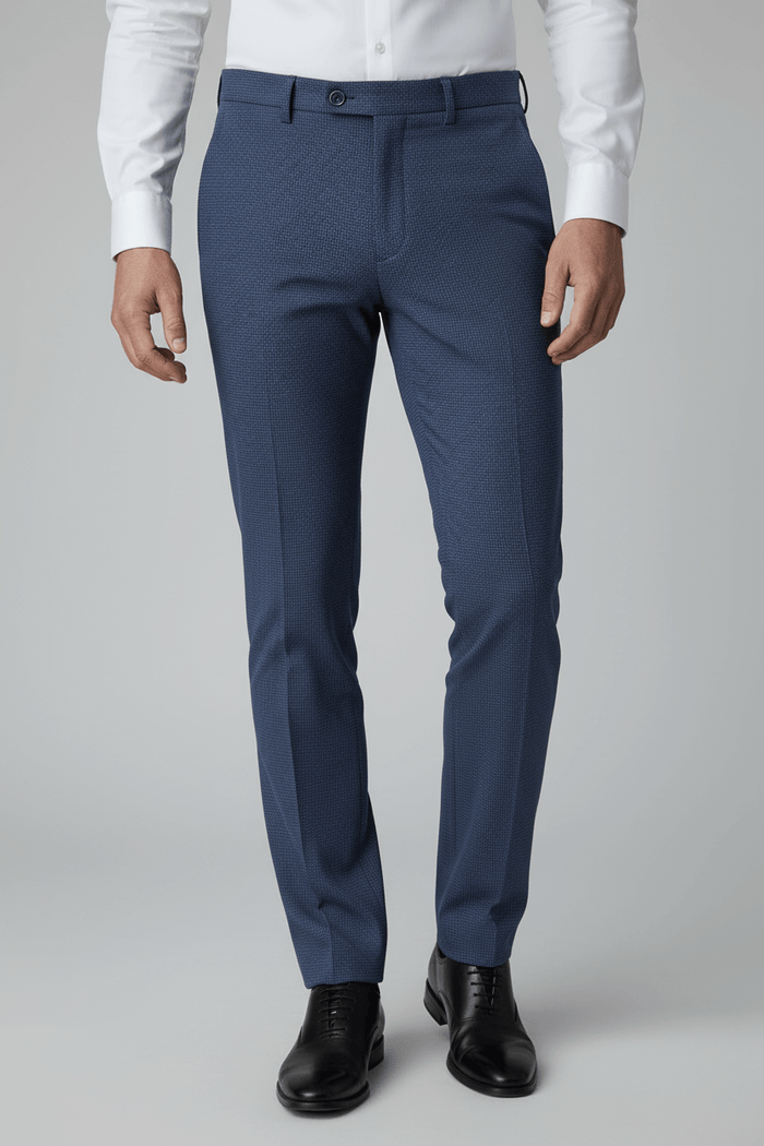 Pantalon bi-stretch blauw, bi-stretch pantalon met keurig-casual comfort en bewegingsvrijheid.