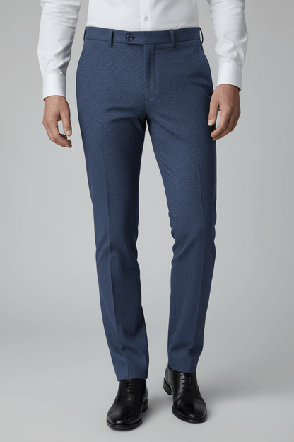 Pantalon bi-stretch blauw, bi-stretch pantalon met keurig-casual comfort en bewegingsvrijheid.