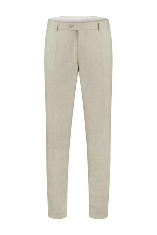 Pantalon lichtgroen, lichte katoen-linnen broek met praktische zakken en ademend comfort.