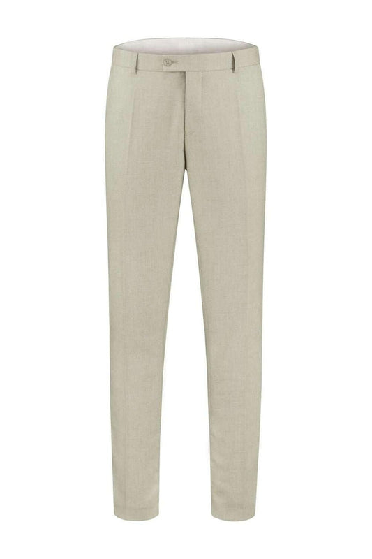 Pantalon lichtgroen, lichte katoen-linnen broek met praktische zakken en ademend comfort.