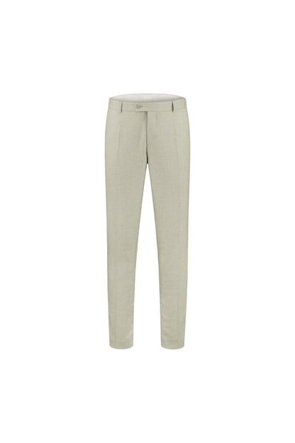 Pantalon lichtgroen, ademende katoen-linnen broek met praktische zakken.