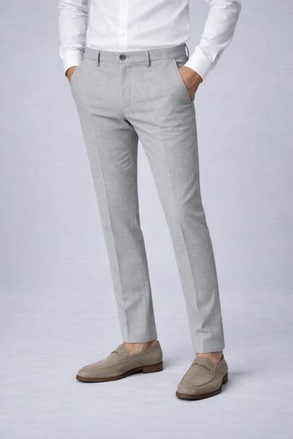 Pantalon linnenlook grijs