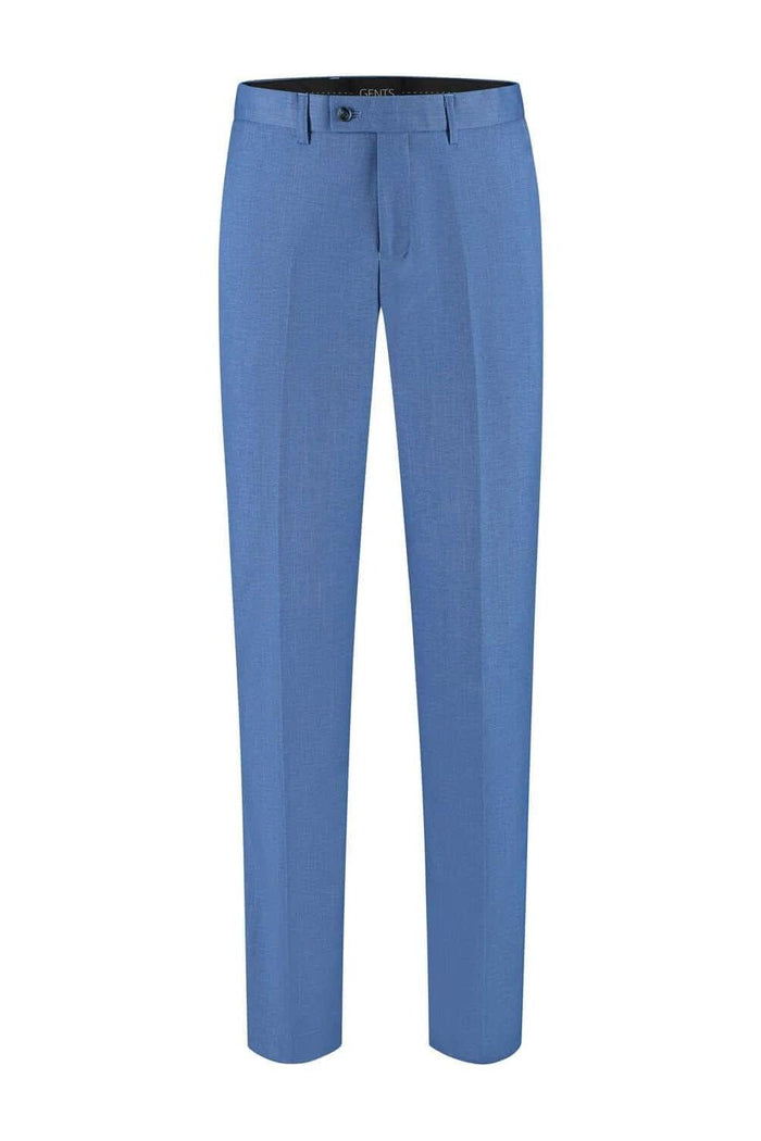 Pantalon linnenlook staalblauw