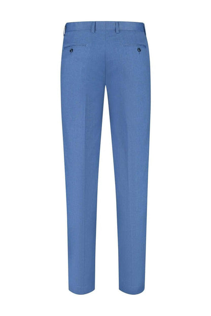 Pantalon linnenlook staalblauw