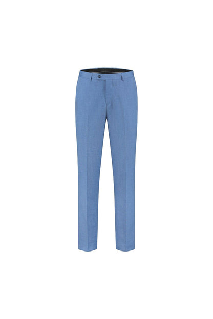 Pantalon linnenlook staalblauw