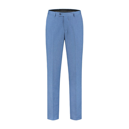 Pantalon linnenlook staalblauw