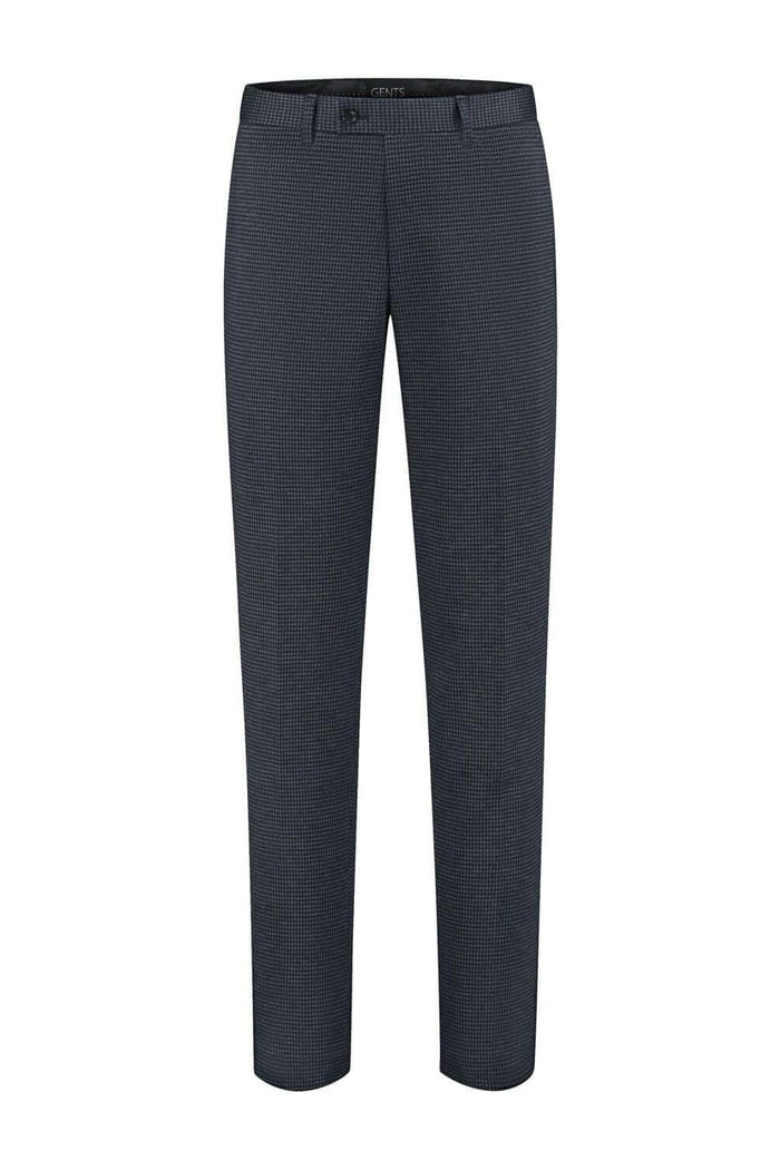 Pantalon miniruit blauw-grijs