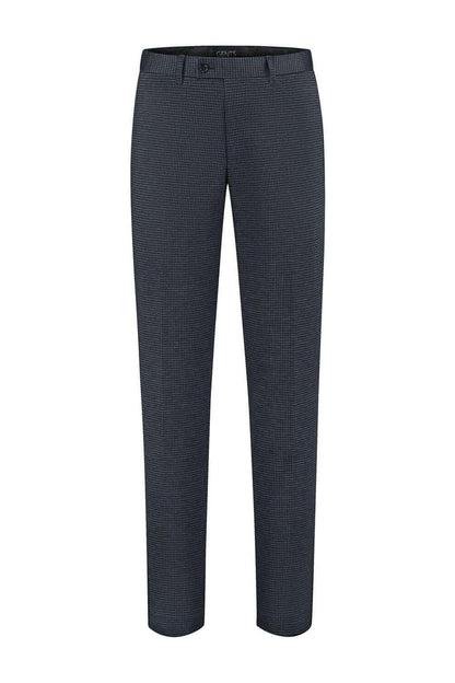 Pantalon miniruit blauw-grijs