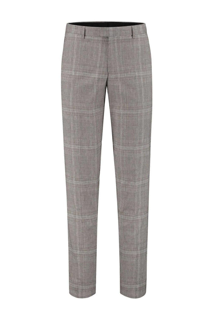 Pantalon ruit grijsbruin