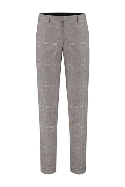Pantalon ruit grijsbruin