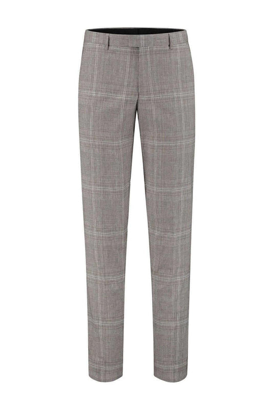 Pantalon ruit grijsbruin