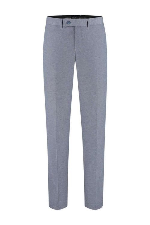 Pak stretch blauwgrijs 2-delig herenbroek, modieus en comfortabel, perfect voor diverse gelegenheden.