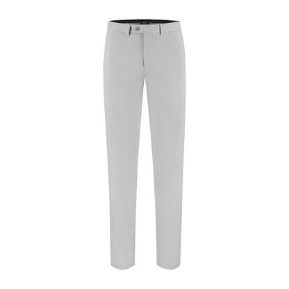 Pantalon stretch lichtgrijs, comfortabele stretchbroek met subtiele details en een stijlvolle uitstraling.