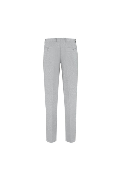 Pantalon stretch pique melange grijs, comfortabele grijze melange stretchbroek met veelzijdigheid.