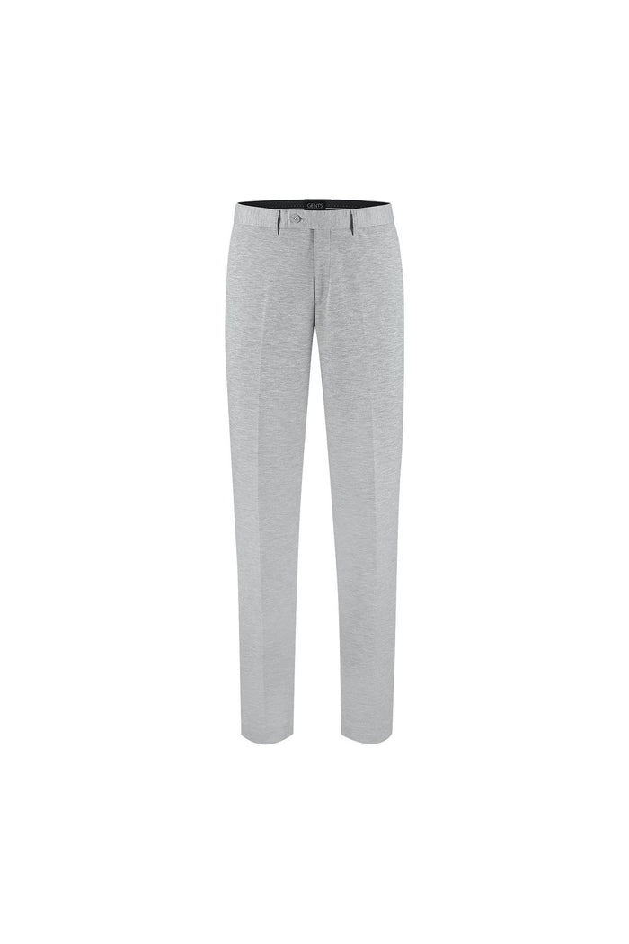 Pantalon stretch pique melange grijs, comfortabele en veelzijdige grijze melange stretchbroek.