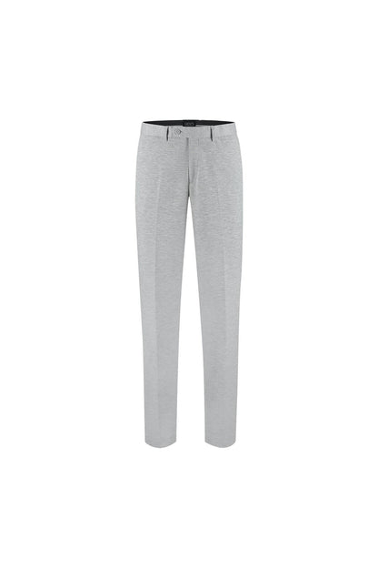 Pantalon stretch pique melange grijs, comfortabele en veelzijdige grijze melange stretchbroek.