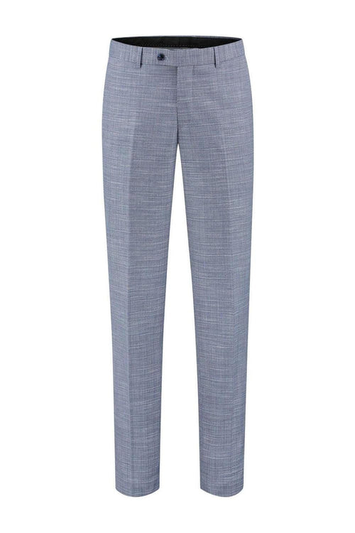 Pak structuur steenblauw 2-delig - stijlvolle, moderne broek voor een eigentijdse uitstraling.