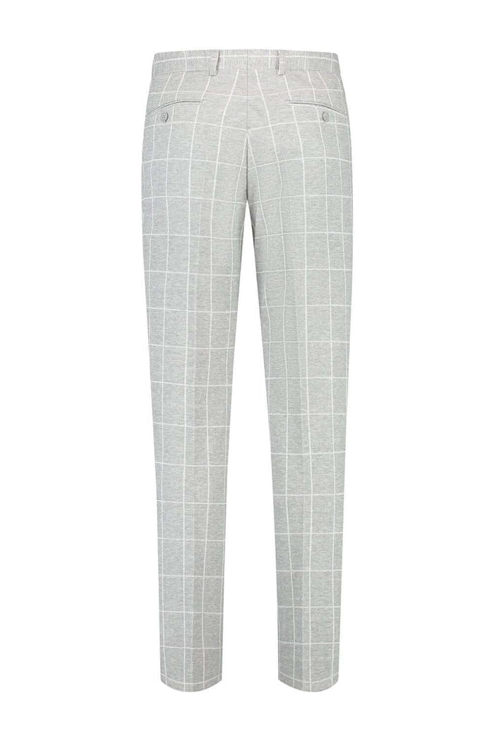 Pantalon windowpane grijs