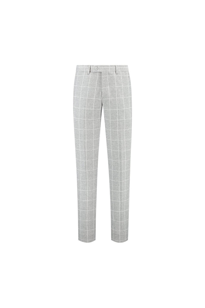 Pantalon windowpane grijs