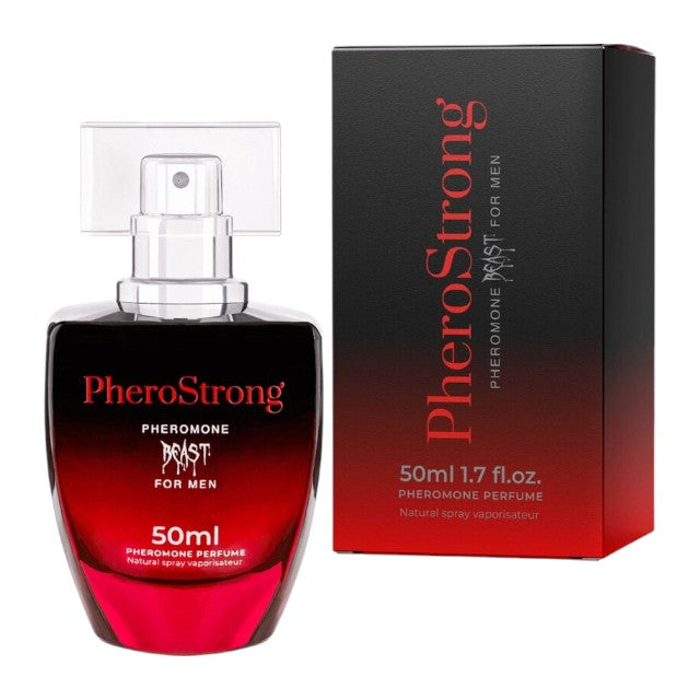Parfum cu feromoni PHEROSTRONG Beast, pentru bărbați, cu note de piper picant, mentă și lemn de santal, 50 ml