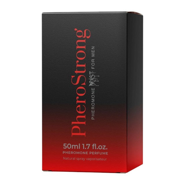Parfum cu feromoni PHEROSTRONG Beast, pentru bărbați, cu note de piper picant, mentă și lemn de santal, 50 ml