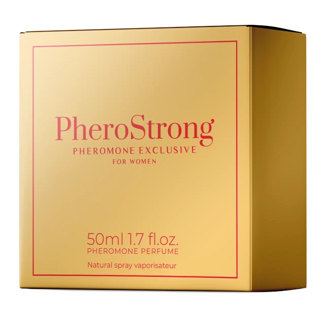 Parfum cu feromoni PHEROSTRONG Exclusive For Women, pentru femei, note de coacăze negre, iris și praline, 50 ml