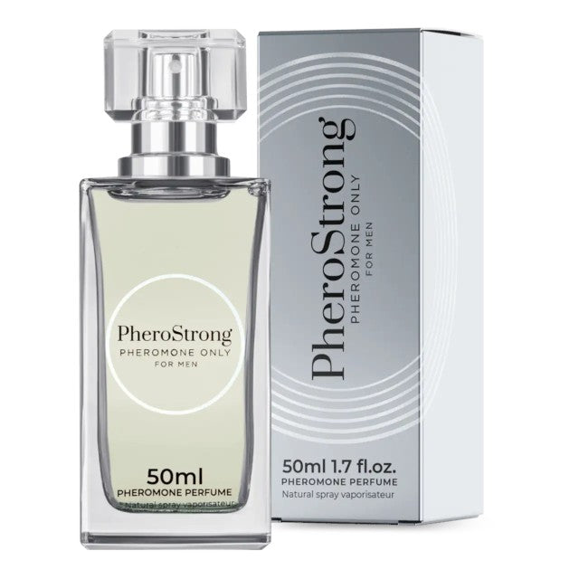 Parfum cu feromoni PHEROSTRONG Only For Men, pentru bărbați, note de mandarină, cedru și mosc alb, 50 ml