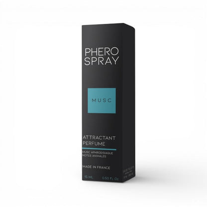 Parfum cu feromoni RUF Phero Spray, pentru bărbați, note de mosc, cu accente afrodisiace, 15 ml