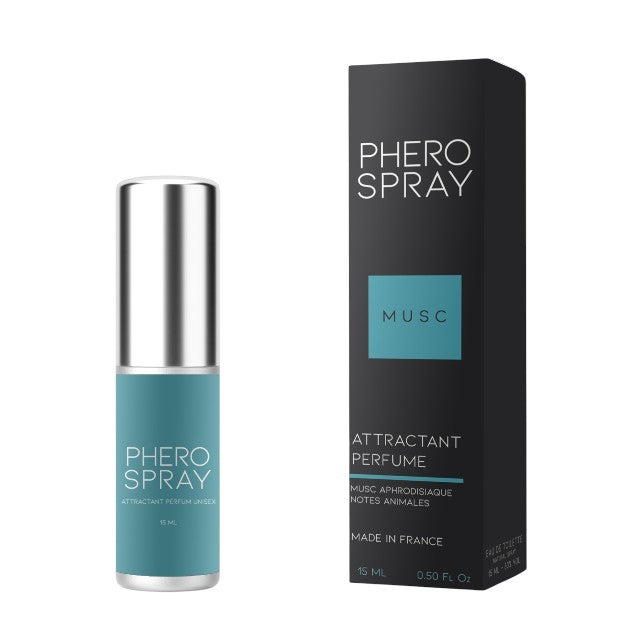 Parfum cu feromoni RUF Phero Spray, pentru bărbați, note de mosc, cu accente afrodisiace, 15 ml