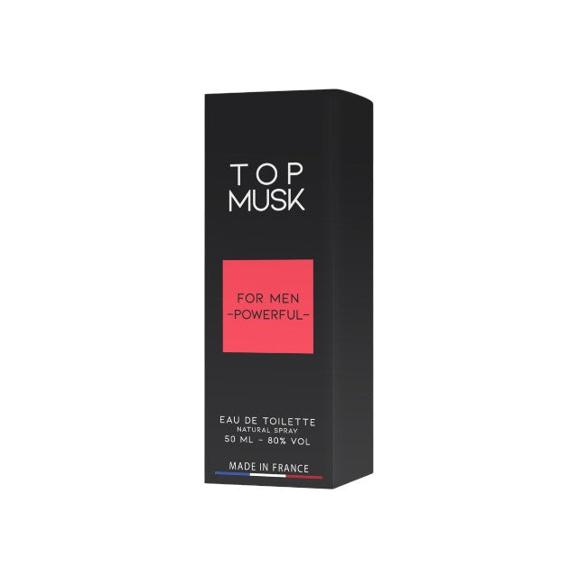 Parfum cu feromoni RUF Top Musk For Men, pentru bărbați, cu note de lămâie, pin și lemn de cedru, 50 ml