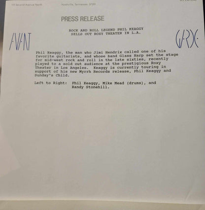 PHIL KEAGGY - PHIL KEAGGY & SUNDAY'S CHILD (*NEW/SEALED VINYL, 1988, Myrrh) w Promo Pic & Press Release Letter!