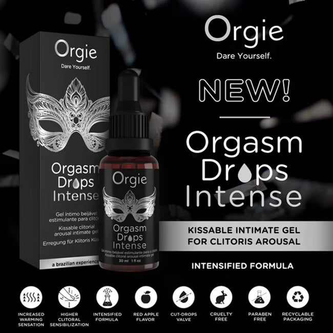 Picaturi gel intim ORGIE Orgasm Drops Intense, stimulare clitoris si excitare, 30 ml