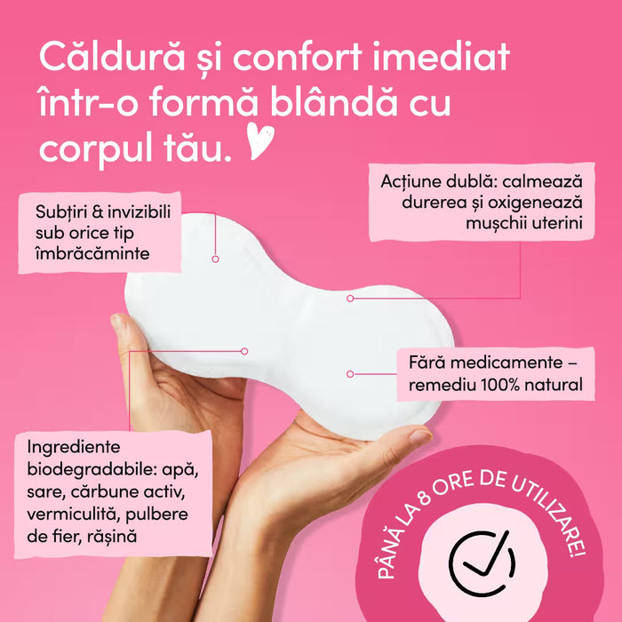 Plasturi termici ENROUSH, ajută la calmarea durerilor menstruale, subțiri și invizibili, 3 buc