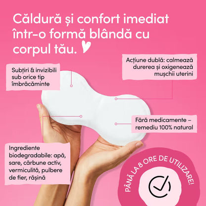 Plasturi termici ENROUSH, ajută la calmarea durerilor menstruale, subțiri și invizibili, 3 buc