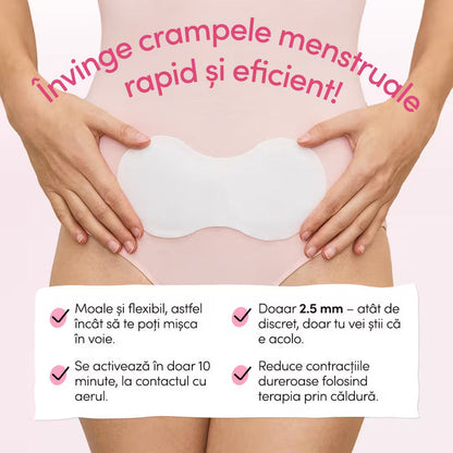 Plasturi termici ENROUSH, ajută la calmarea durerilor menstruale, subțiri și invizibili, 3 buc