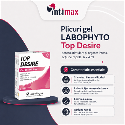 Plicuri gel LABOPHYTO Top Desire, pentru stimulare și orgasm intens, acțiune rapidă, 6 x 4 ml