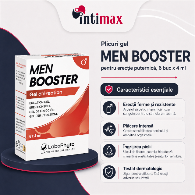 Plicuri gel MEN BOOSTER, LABOPHYTO, pentru erecție puternică, 6 buc x 4 ml