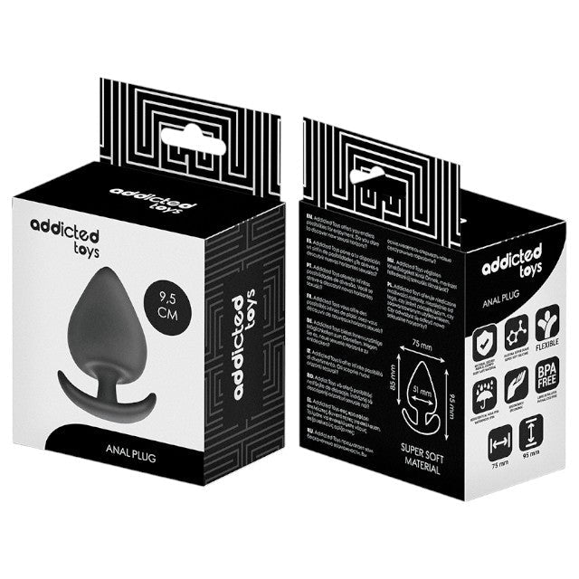Plug anal ADDICTED TOYS Anal Plug XL, lungime 9.5 cm, diametru 5.1 cm, din silicon, negru (mare)