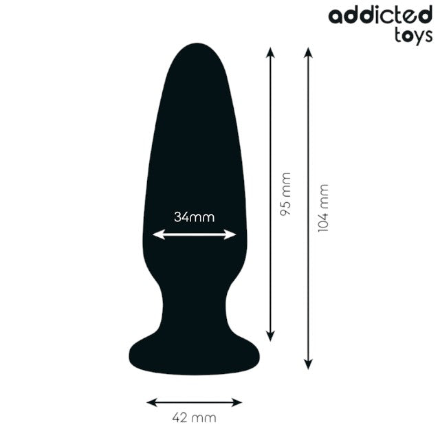 Plug anal ADDICTED TOYS Jewel Anal Plug M, bază cu cristal, lungime 10.4 cm, diametru 3.4 cm (mediu), din silicon, negru