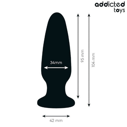 Plug anal ADDICTED TOYS Jewel Anal Plug M, bază cu cristal, lungime 10.4 cm, diametru 3.4 cm (mediu), din silicon, negru